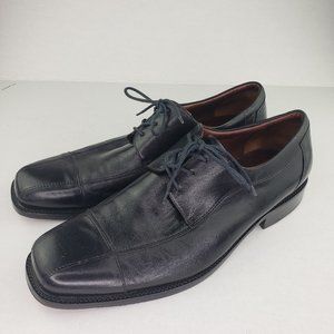 Johnston & Murphy Dobson Mens Black Leather Cap Toe Oxfords Shoes 12M